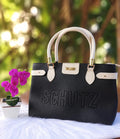 Bolsa Feminina Preta com Detalhes Off-White – Elegância e Sofisticação